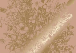 Goud Engraved bloemen behang MW-138 - 300x280cm