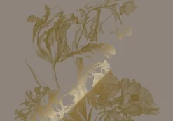 Goud Engraved bloemen behang grijs MW-129 300x280cm