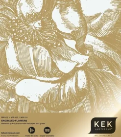 Goud Engraved bloemen behang off-white MW-124 400x280cm