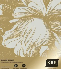 Goud Engraved bloemen behang zand MW-118 400x280cm