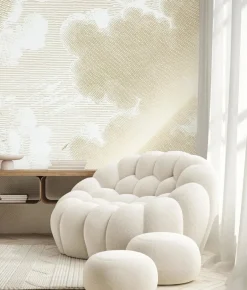 Goud Engraved clouds behang MW-178 - 400x280cm