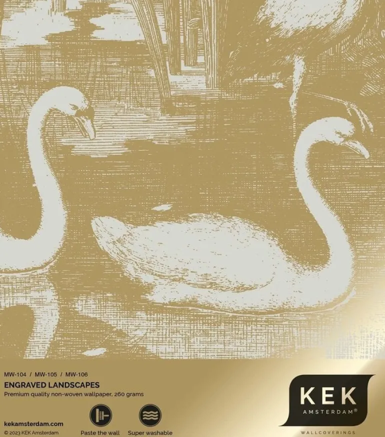 Goud Engraved landschappen behang zand MW-105 300x280cm