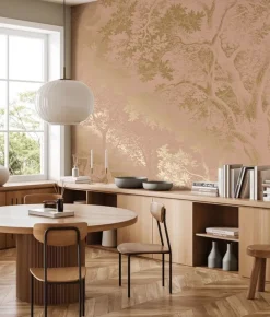 Goud Engraved landschappen behang nude MW-170 200x280cm