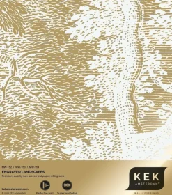 Goud Engraved landschappen behang off-white MW-154 400x280cm