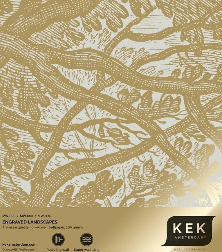 Goud Engraved landschappen behang zand MW-093 300x280cm