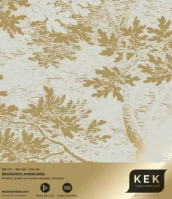 Goud Engraved landschappen behang zand MW-168 300x280cm