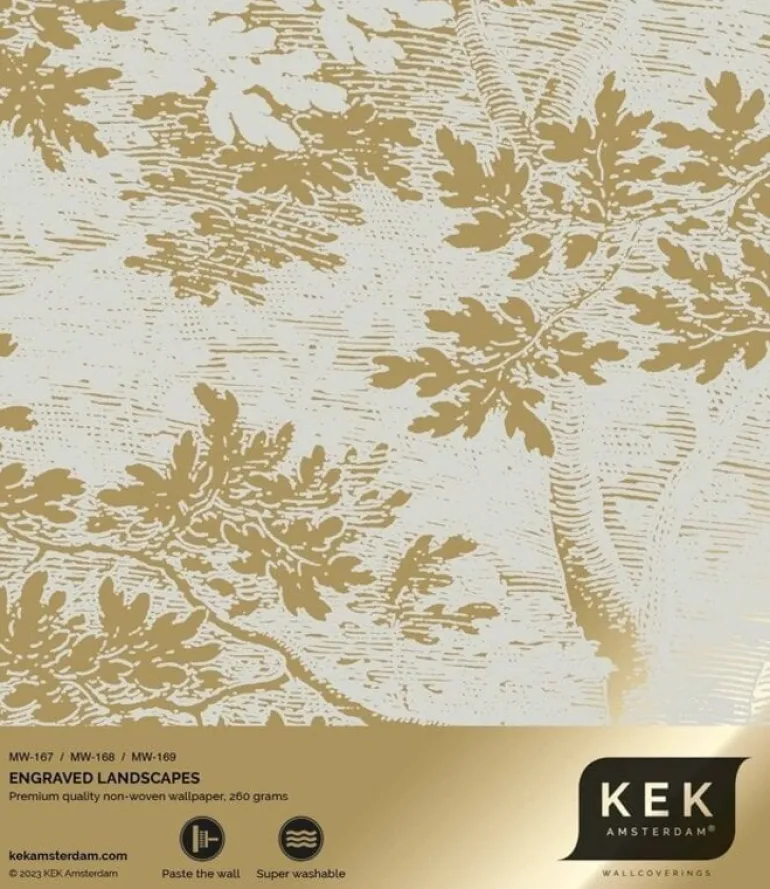 Goud Engraved landschappen behang zand MW-168 300x280cm