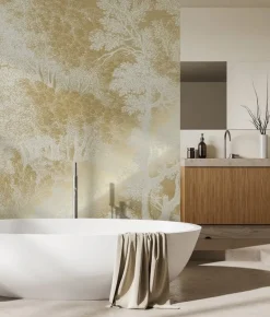 Goud Engraved landschappen behang zand MW-155 200x280cm