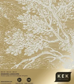 Goud Engraved landschappen behang zand MW-155 200x280cm