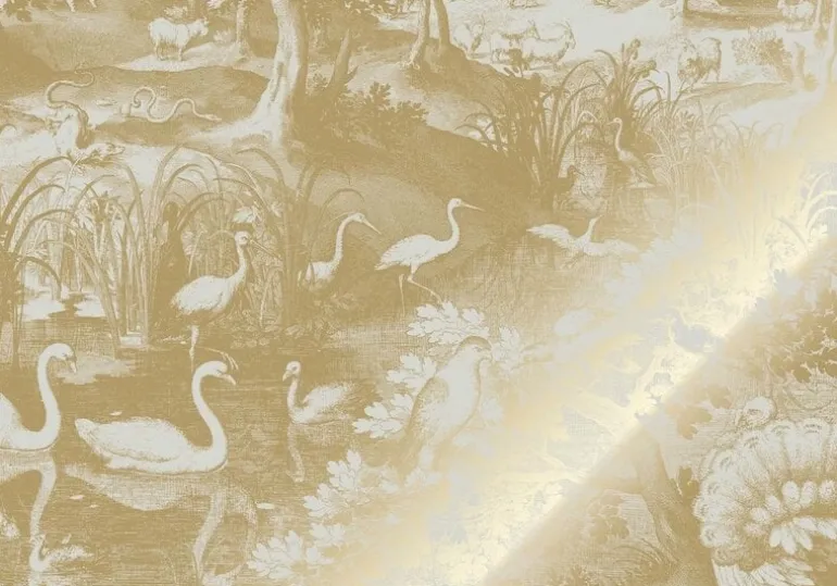 Goud Engraved landschappen behang zand MW-104 200x280cm