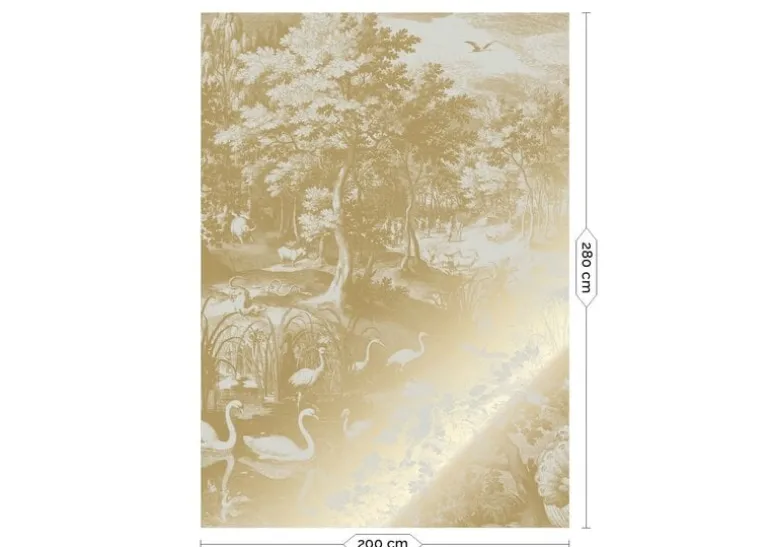 Goud Engraved landschappen behang zand MW-104 200x280cm