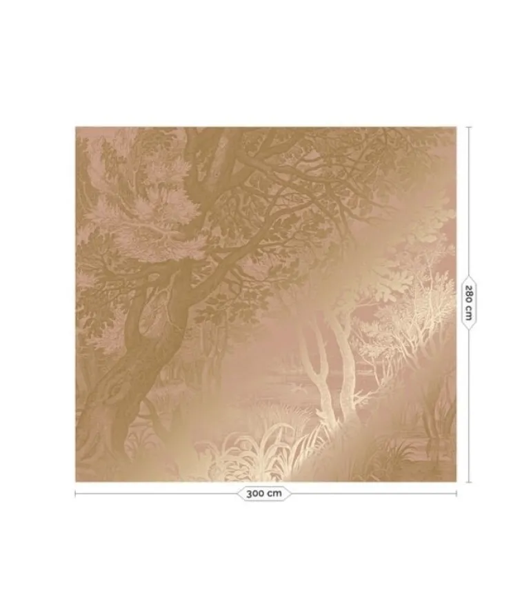 Goud Engraved landschappen behang nude MW-096 300x280cm
