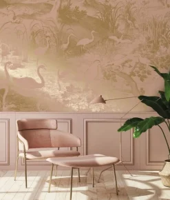 Goud Engraved landschappen behang nude MW-107 200x280cm