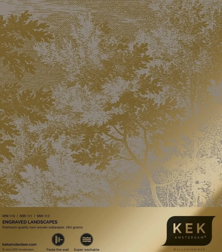 Goud Engraved landschappen behang grijs MW-111 300x280cm