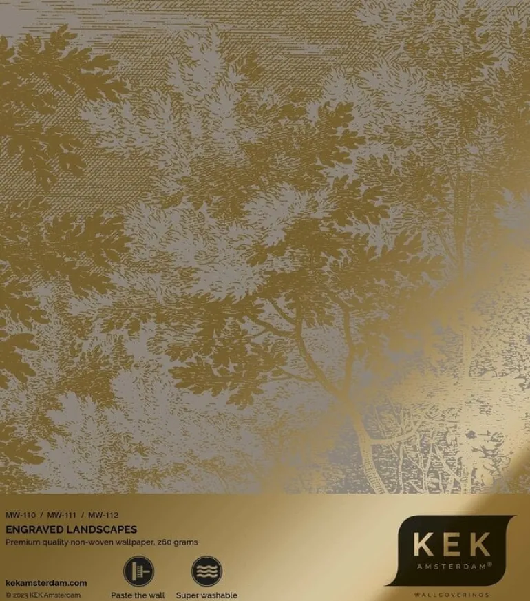 Goud Engraved landschappen behang grijs MW-110 200x280cm