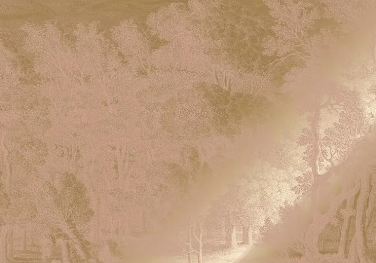 Goud Engraved landschappen behang nude MW-159 300x280cm