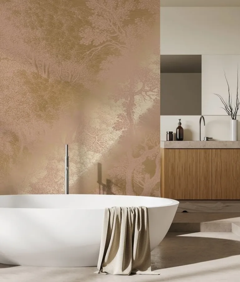 Goud Engraved landschappen behang nude MW-159 300x280cm