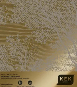 Goud Engraved landschappen behang grijs MW-161 200x280cm