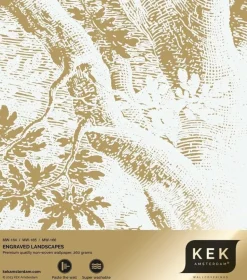 Goud Engraved landschappen behang off-white MW-165 300x280cm