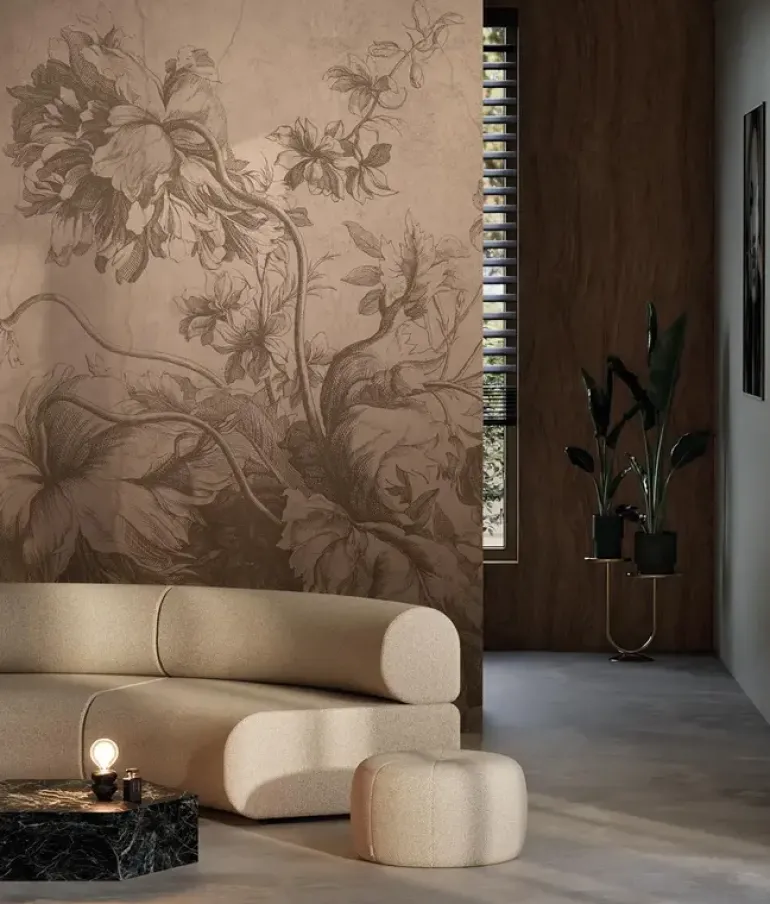 Gradient Flowers behang FU-031 - 292,2x280cm nude