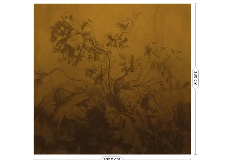 Gradient Flowers behang FU-037 - 292,2x280cm oker