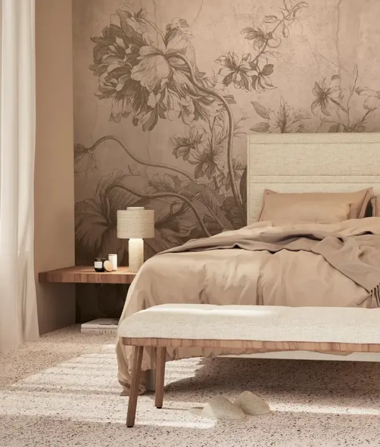 Gradient Flowers behang FU-032 - 389,6x280cm nude