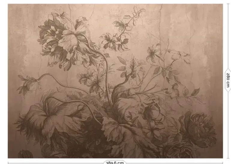Gradient Flowers behang FU-032 - 389,6x280cm nude