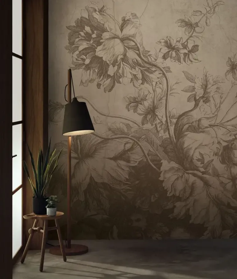 Gradient Flowers behang FU-028 - 292,2x280cm beige