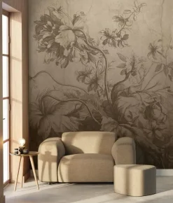 Gradient Flowers behang FU-028 - 292,2x280cm beige