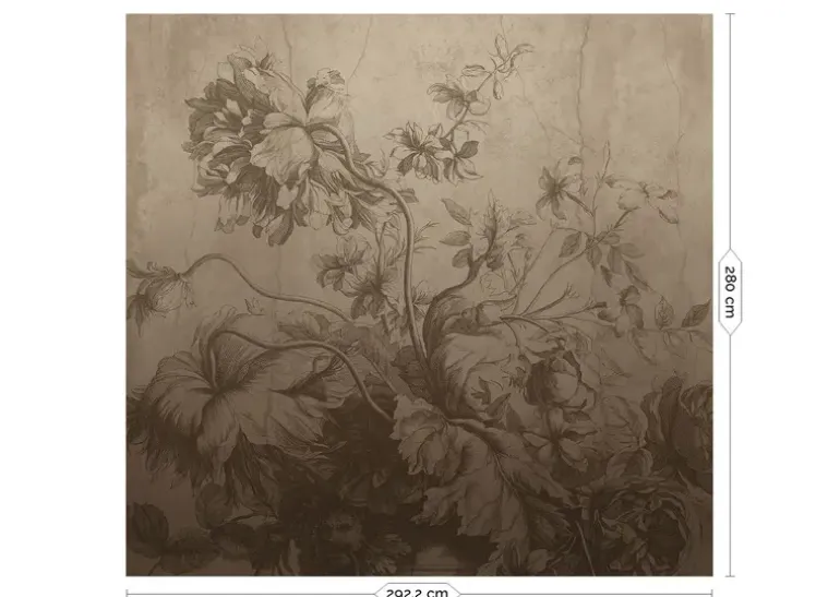 Gradient Flowers behang FU-028 - 292,2x280cm beige