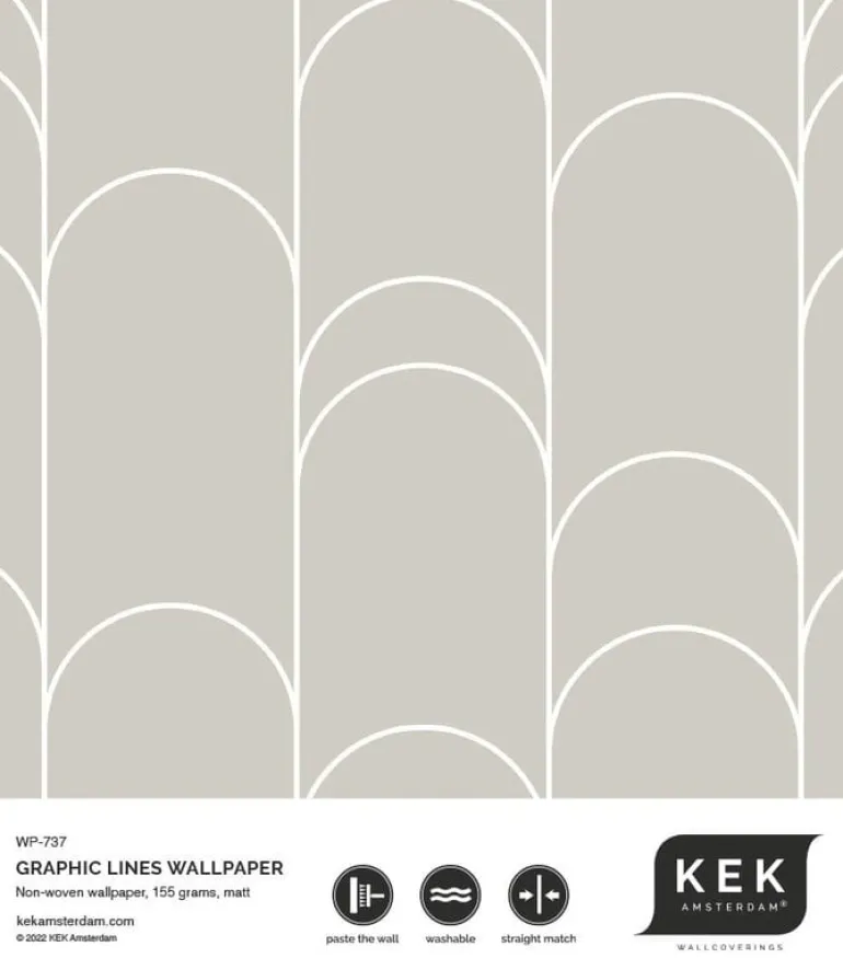 Grafische lijnen behang 100x280cm beige WP-737