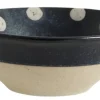 Grainy schaal dots donkerblauw/zand -set van 4 stuks