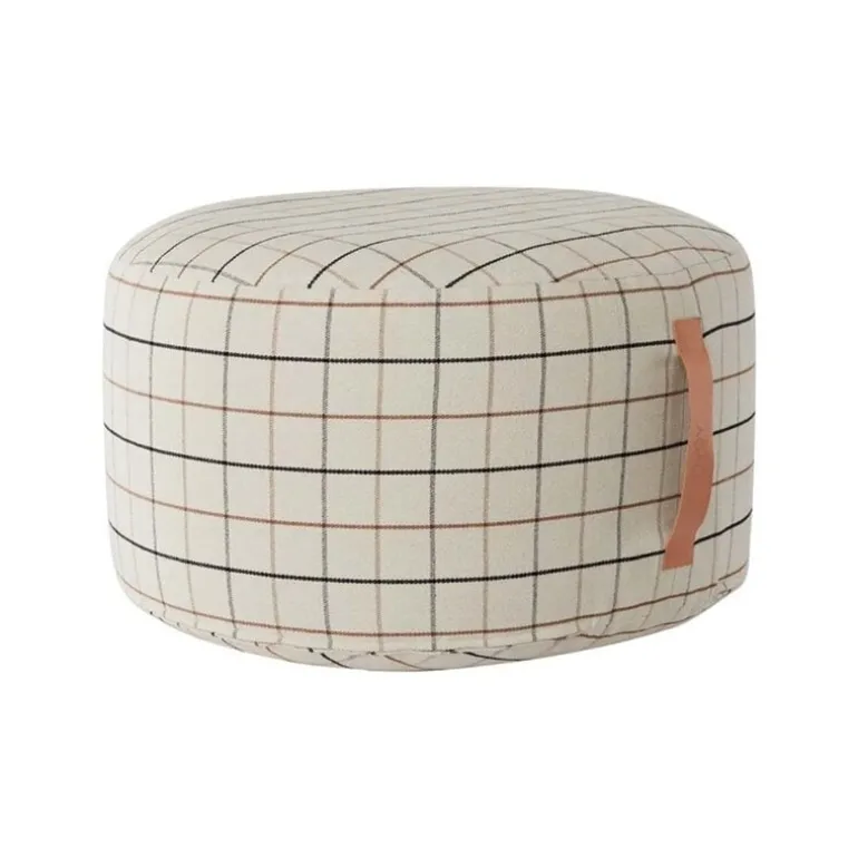 Grid poef large offwhite - L10090