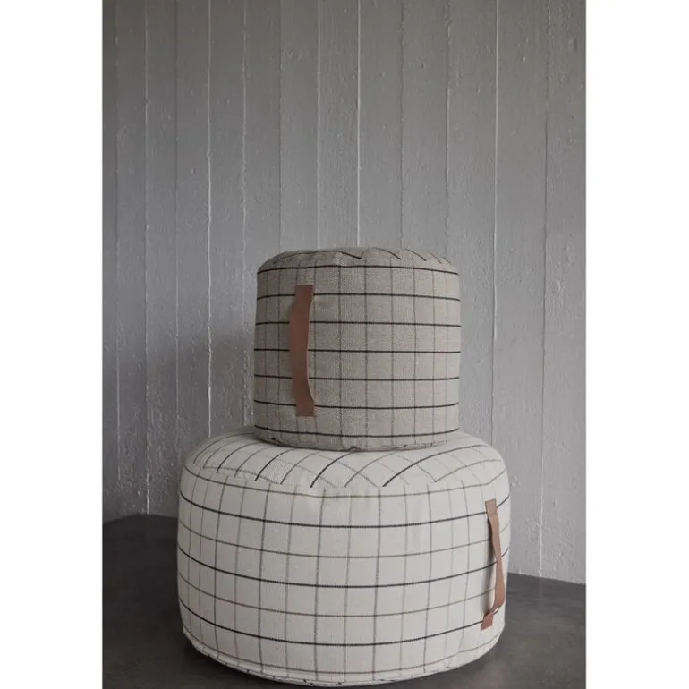 Grid poef large offwhite - L10090