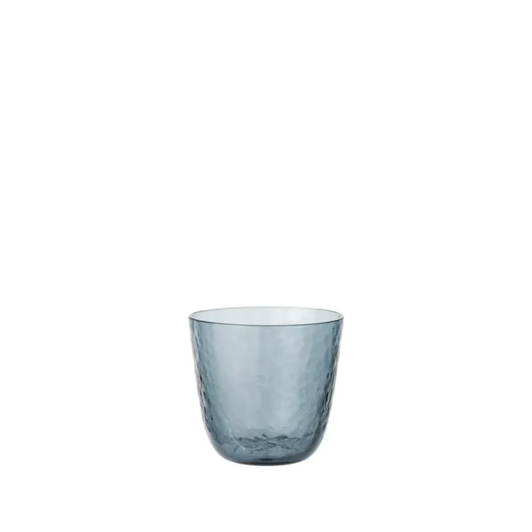 Hammered glazen blauw set van 12 stuks - 14496281