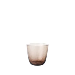 Hammered glazen bruin set van 12 stuks - 14496283