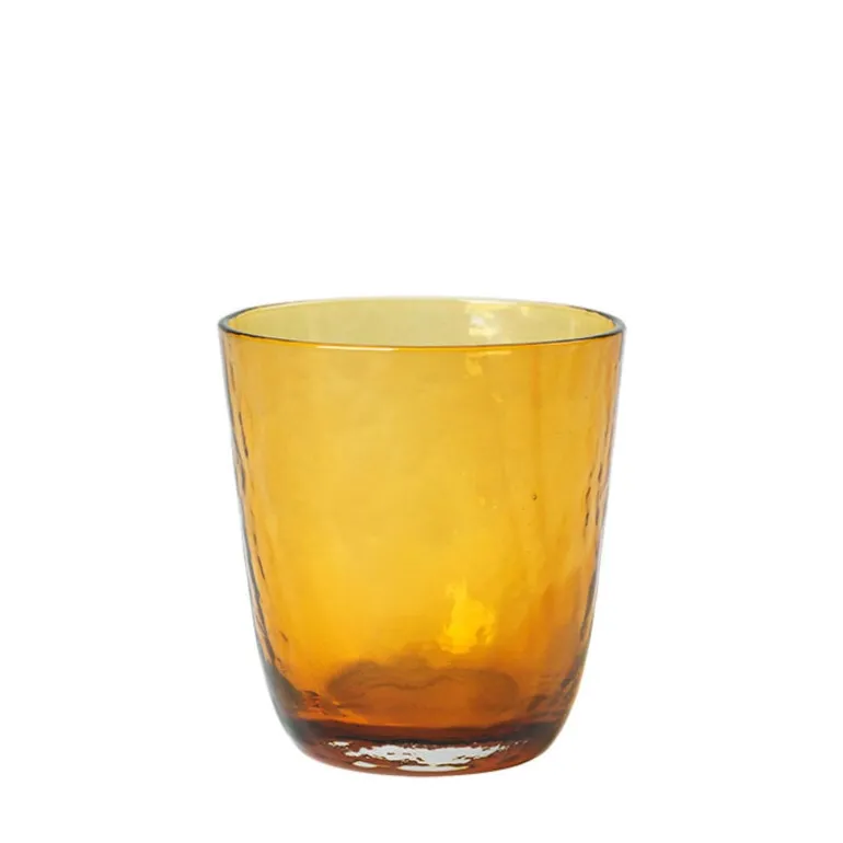 Hammered glazen 33,5cl amber - set van 12 stuks