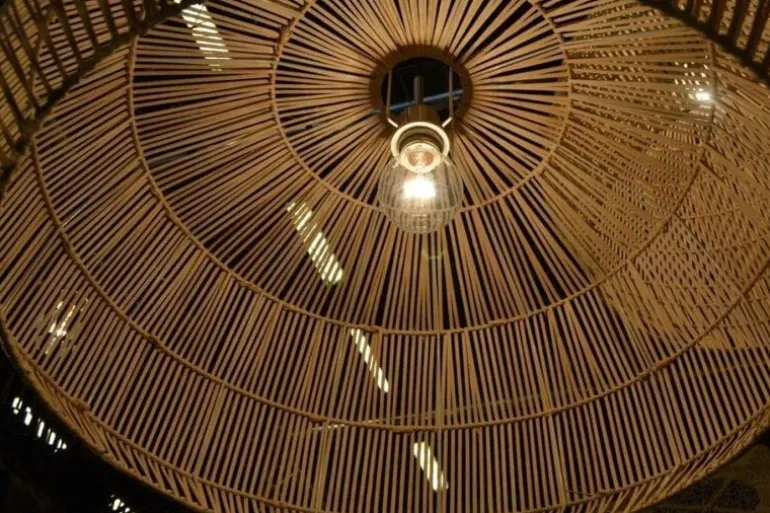 Hanglamp Nama 3 zwart rotan ø72cm