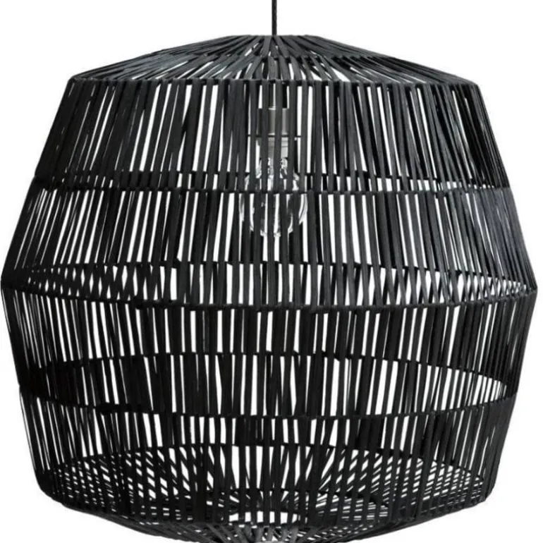 Hanglamp Nama 4 zwart rotan ø72cm