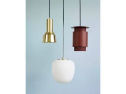 Hanglamp rood metaal mesh