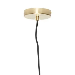 Hanglamp smoke glas met messing detail