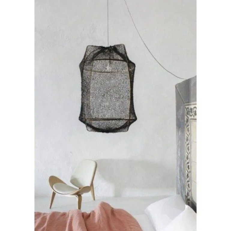 Hanglamp Z1 zwart sisal net tea dyed ø67x100cm