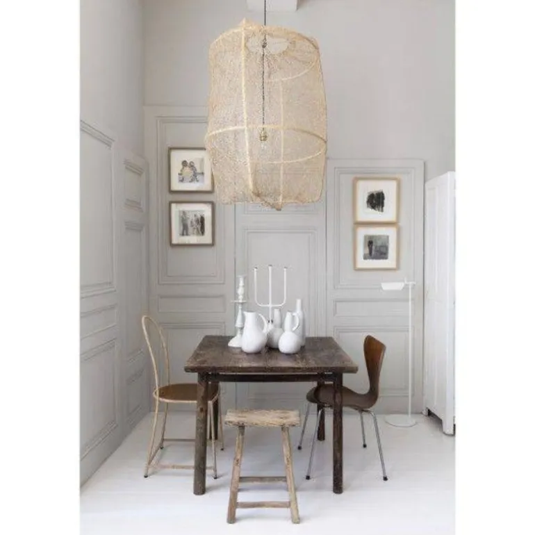 Hanglamp Z1 zwart sisal net tea dyed ø67x100cm