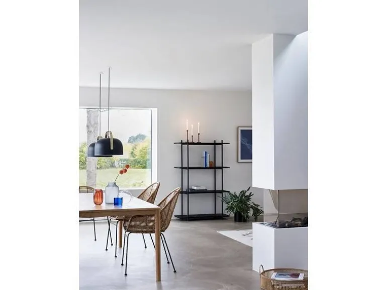 Hanglamp zwart metaal messing