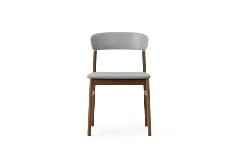 Herit stoel donker eiken/leer grijs - 1401024