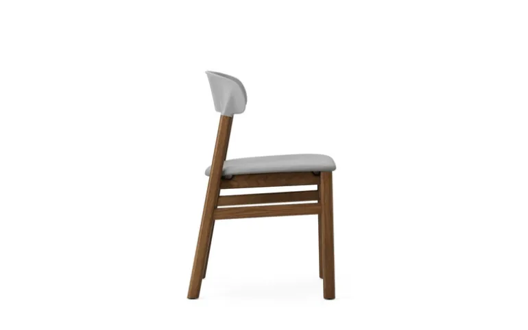 Herit stoel donker eiken/leer grijs - 1401024