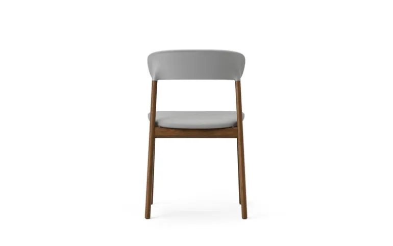 Herit stoel donker eiken/leer grijs - 1401024