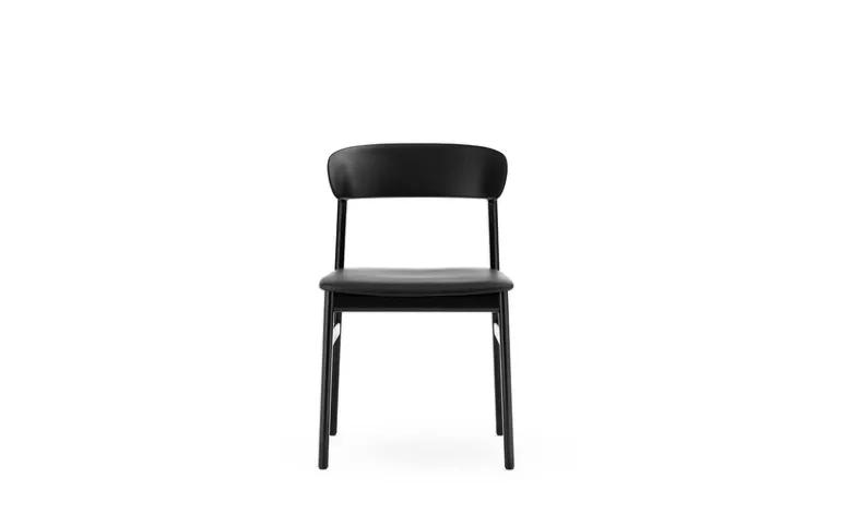 Herit stoel eiken zwart/leer zwart - 1401058