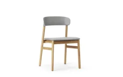 Herit stoel eiken/leer grijs - 1401019