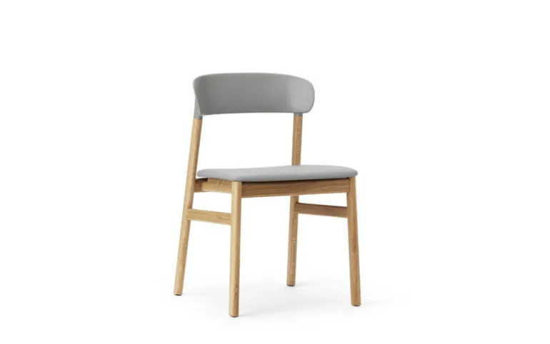 Herit stoel eiken/leer grijs - 1401019